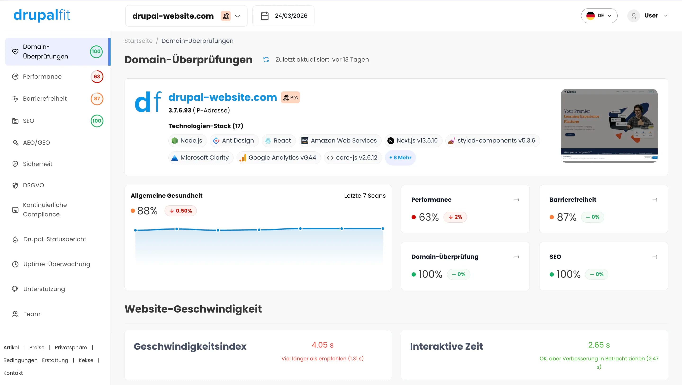 DrupalFit Screenshot