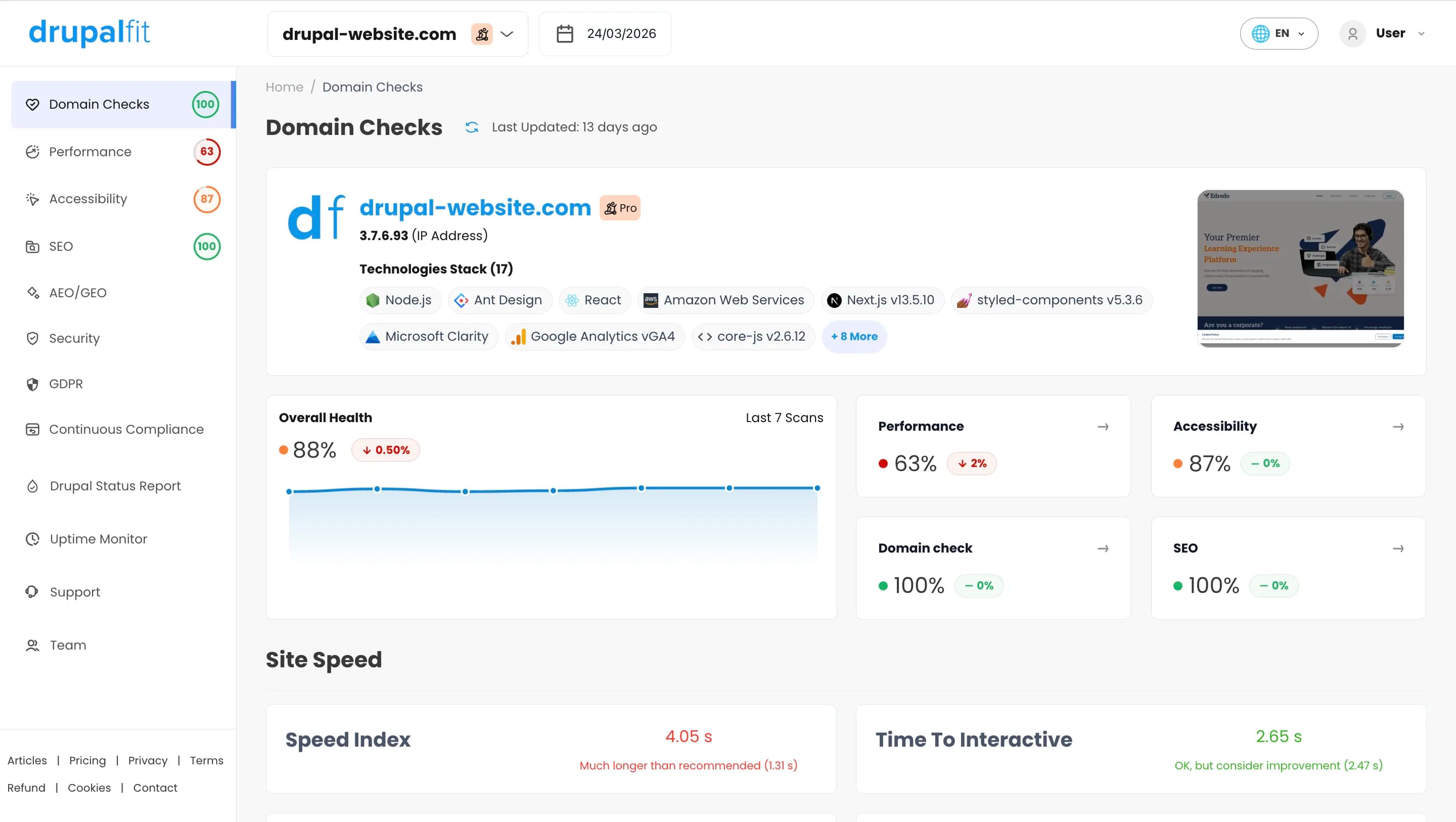 DrupalFit Screenshot