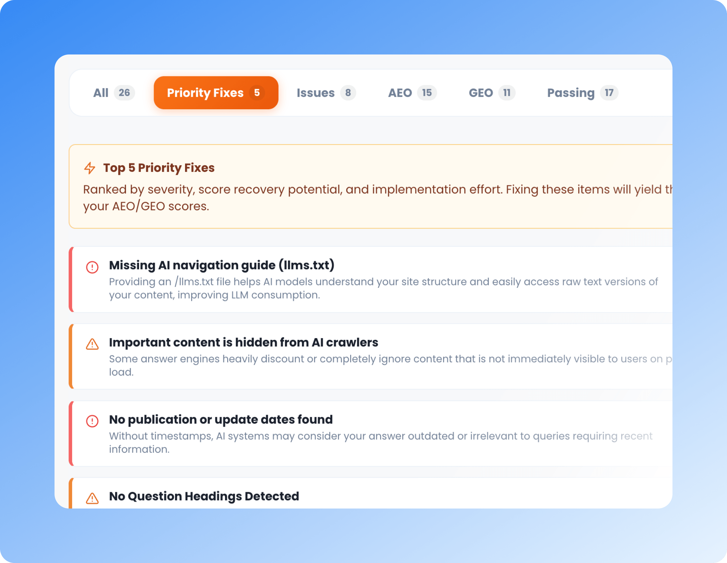 AEO and GEO fixes to improve AI search visibility and LLM discoverability